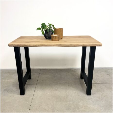 Boomstam Bartafel eiken en staal 160cm breed 80cm diep