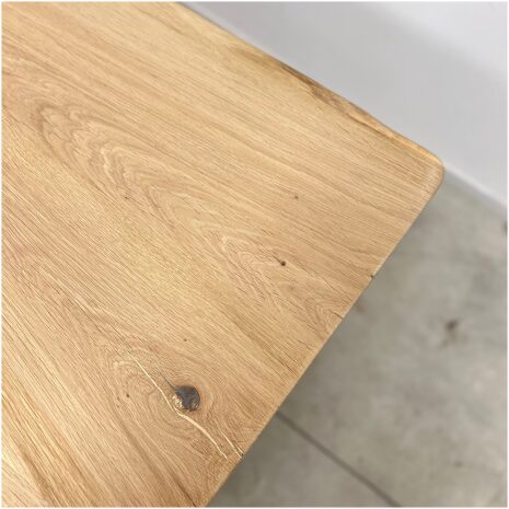 Boomstamtafel met X poot 300x100 cm hoeken met ronde afwerking