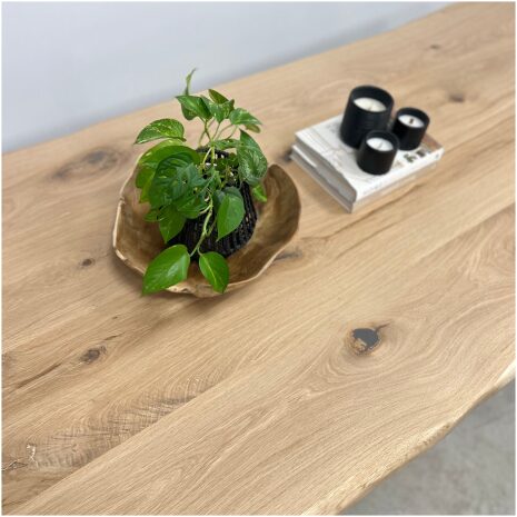 Boomstamtafel met X poot 300x100 cm voorraadmodel details noesten