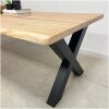 Boomstamtafel met X poot zwarte poedercoating 300x100 cm Boomstamtafel met X poot zwarte poedercoating 300x100 cm
