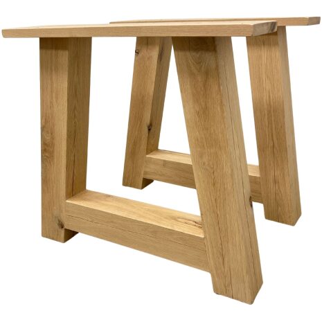 Eiken A poot onderstel voor boomstamtafel Eiken A-poot onderstel voor boomstamtafel