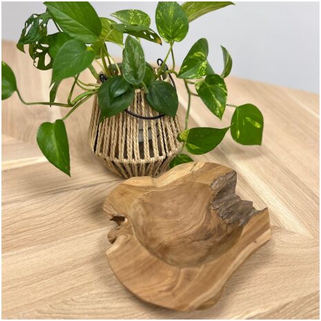 Suar houten schaal naturel 30 cm – organische vorm