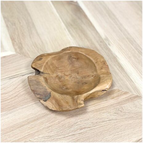 Suar houten schaal organische vorm 25 cm