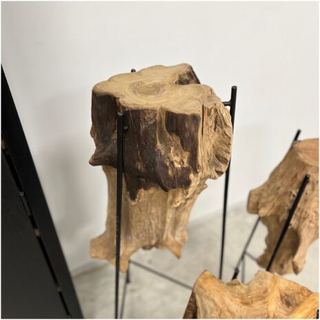 plantentafel setje van teakhout details