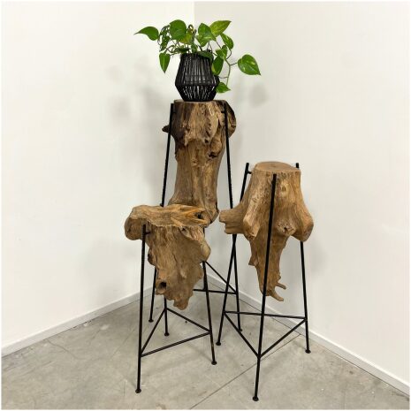 unieke tafeltjes set van 3 teak