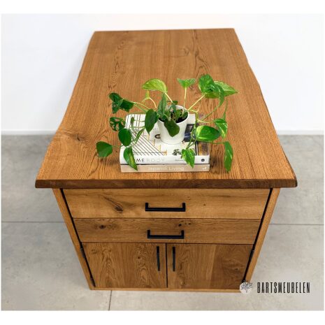 Eiken bureau tafel Oslo met ladekast