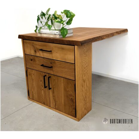 Eiken keuken tafel Oslo met ladekast