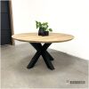 Eiken tafel rond met verjongde rand Yura