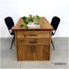 Eikenhouten boomstam eettafel Oslo met ladekast
