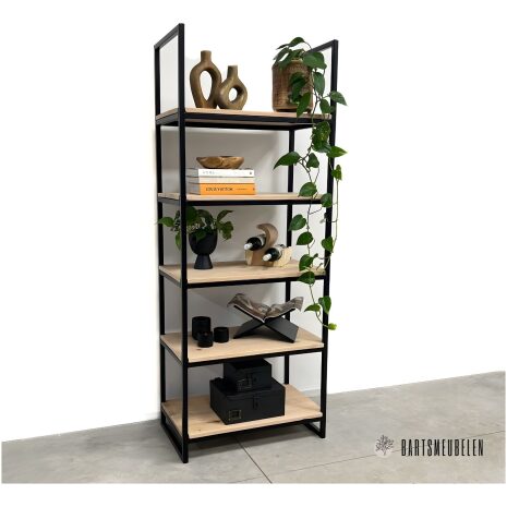 Stalen boekenkast eikenhout industrieel Eline