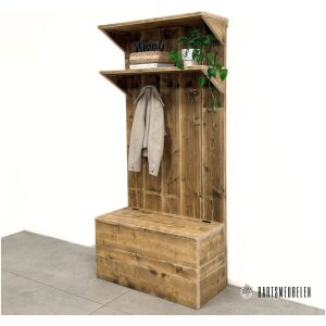 Steigerhouten garderobekast met klep