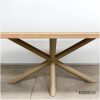 eiken tafel met matrix poot beige RAL 1019 Jade eiken tafel met matrix poot beige RAL 1019 Jade