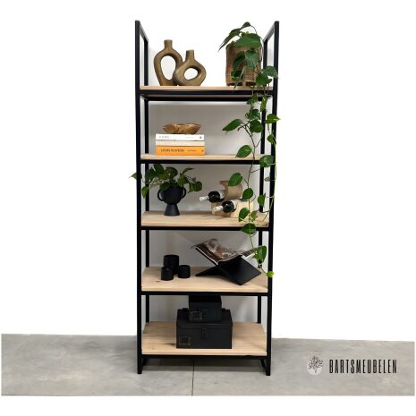 industriele Stalen boekenkast eikenhout Eline