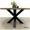 ronde eikenhouten tafel met verjongde rand Yura
