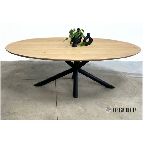 tafel eiken ovaal met verjongde rand Oliver