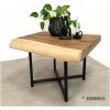Suar boomstam salontafel met stalen onderstel (K)