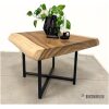Suar houten salontafel met stalen onderstel (K)