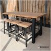 6 persoons lage bartafel set Douglas industrieel 6 persoons lage bartafel set Douglas industrieel