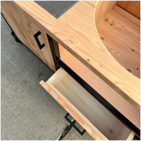 Detail Lade - Buitenkeuken industrieel met wok - Dez