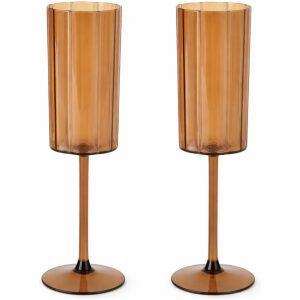 Jens Living Outdoor champagneglazen amber 2 stuks