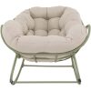 Lounge schommelstoel Cozy beige Lesli Living met licht groene frame