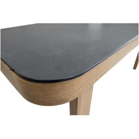 Loungeset Sora tuin van Lesli Living salontafel houtlook en glas