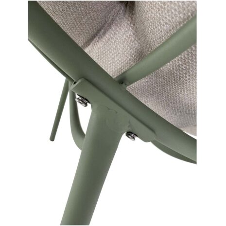 Loungestoel Cozy beige Lesli Living met groene frame en beige olefin kussen