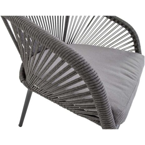 Stapelstoel Hirado grijs zitting met kussen Lesli Living