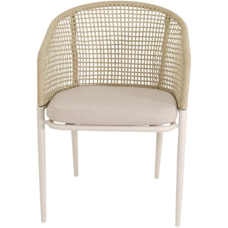 Tuinstoel Kioto creme Lesli Living stoel met beige poten