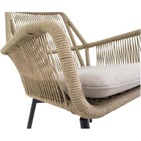 Tuinstoel Silas beige Lesli Living met olefin kussen