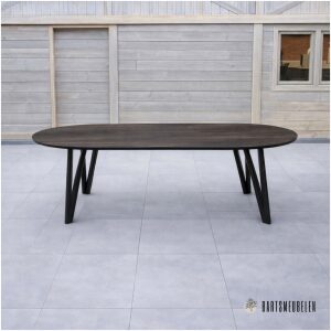 Tuintafel HPL Walnut met vlinder poot