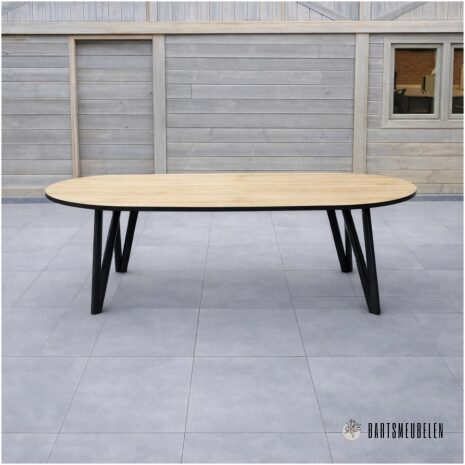 Tuintafel HPL oak palasanto met vlinderpoot
