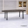 Tuintafel details HPL Walnut met trapezium poot