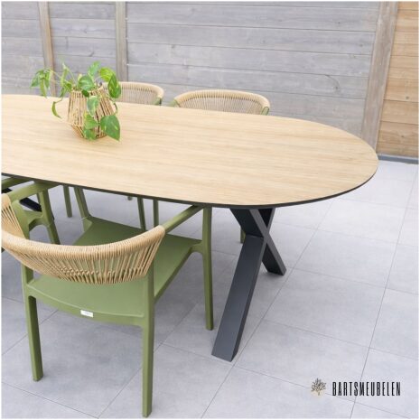 buiten tafel HPL oak palasanto x poot blad details