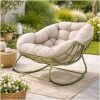 loung schommelstoel beige cozy in de tuin