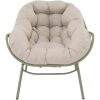 relaxstoel Cozy beige Lesli Living met licht groene frame