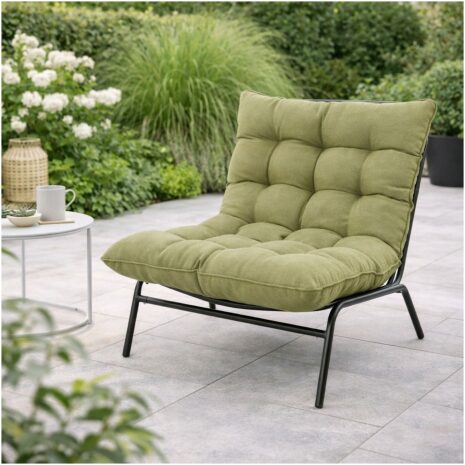 relaxstoel Zenzi groen Lesli Living voor in de tuin