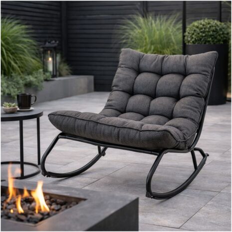 schommelstoel Zenzi Zwart Lesli Living voor buiten