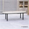 tuintafel HPL Taupe trapezium poot
