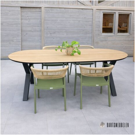 tuintafel HPL aok palasanto met X poot