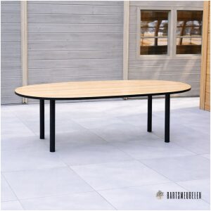 tuintafel HPL oak palasanto met Trapezium