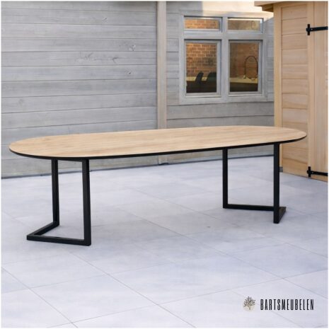 tuintafel HPL oak palasanto met driehoek poot