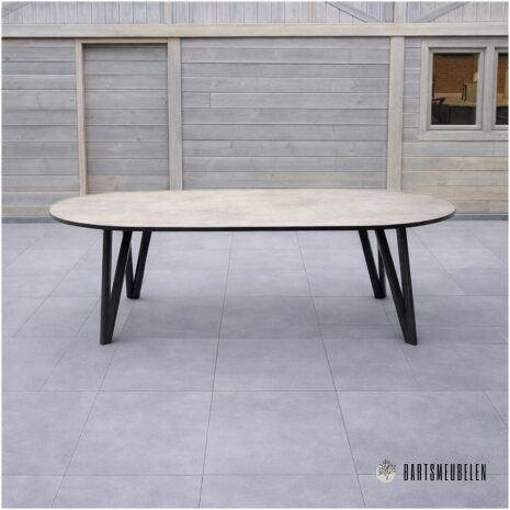 tuintafel HPL taupe vlinder poot