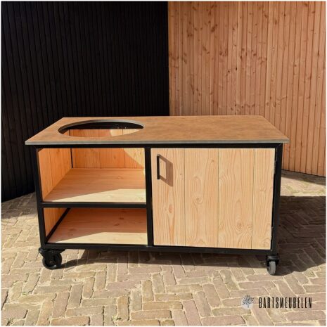 Buitenkeuken 150 cm met HPL koper blad en opbergkast