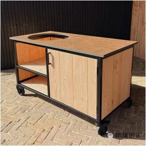 Buitenkeuken met opbergkast 150 cm HPL blad koper