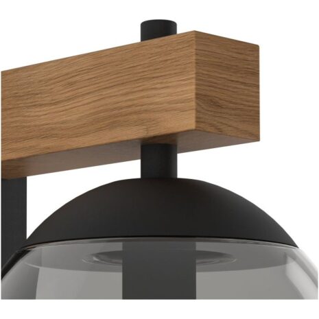 Buitenlamp met rookglas en houtlook BUFALATA