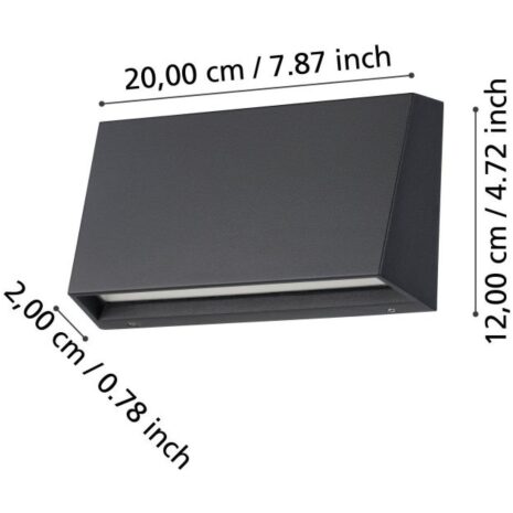 Strakke wandlamp voor gevel of schutting SPONGANO