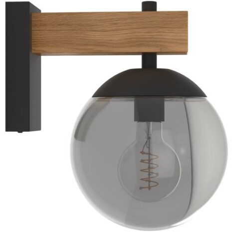 Wandlamp buiten BUFALATA houtlook zwart