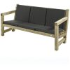 Loungebank driezits met kussens