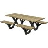 Picknicktafel geimpregneerd metalen frame open instap